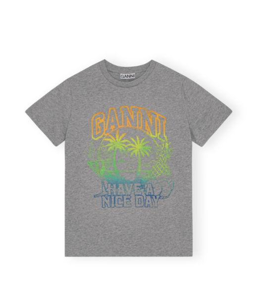Camiseta Holiday Gris Mujer Ganni
